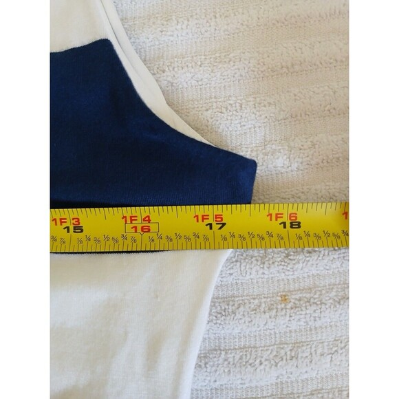 Soft Surroundings Maxi Dress Blue White Stripe Shirred Side M Coastal Nautical - Picture 14 of 16